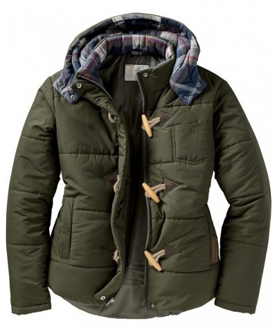 Women's Quilted Toggle Puffer Jacket Army $40.53 Jackets