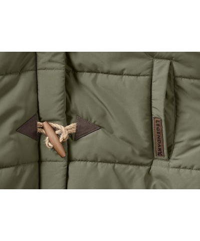 Women's Quilted Toggle Puffer Jacket Army $40.53 Jackets