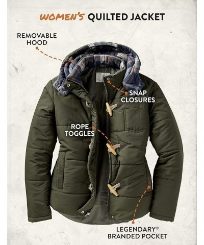 Women's Quilted Toggle Puffer Jacket Army $40.53 Jackets