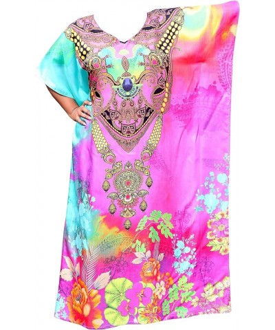 African Caftans for Women, Kaftan Dresses for Women, Plus Size Loungewear Muumuu Beach Coverups Purple Pink Sky Blue 308 Visc...