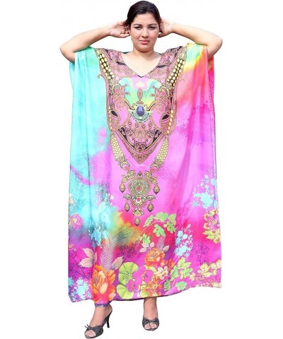 African Caftans for Women, Kaftan Dresses for Women, Plus Size Loungewear Muumuu Beach Coverups Purple Pink Sky Blue 308 Visc...