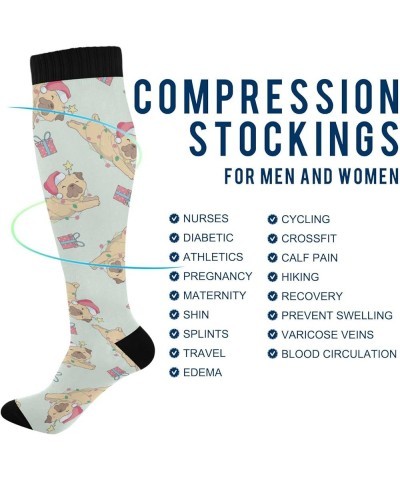 Cartoon Chili Compression Socks for Women and Men Circulation Cute Long Socks for Athletic Running 1 2 Puppies $9.85 Activewear