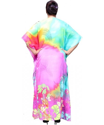 African Caftans for Women, Kaftan Dresses for Women, Plus Size Loungewear Muumuu Beach Coverups Purple Pink Sky Blue 308 Visc...