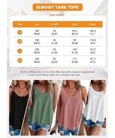 Womens Tank Tops Casual Flowy Eyelet Spaghetti Strap Summer Tops Sexy Sleeveless Shirts Loose Fit Tunic Camisoles Pink $11.75...