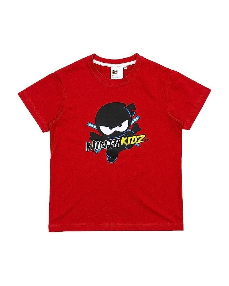 Official Merch - Official Ninja Kidz Logo T-Shirt Adult Red $18.54 T-Shirts