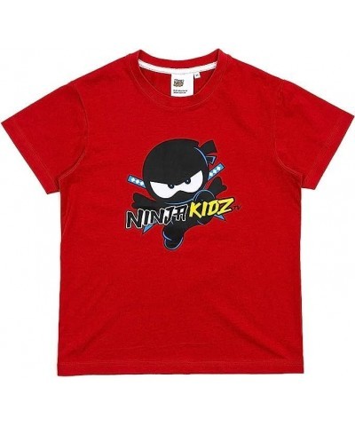 Official Merch - Official Ninja Kidz Logo T-Shirt Adult Red $18.54 T-Shirts