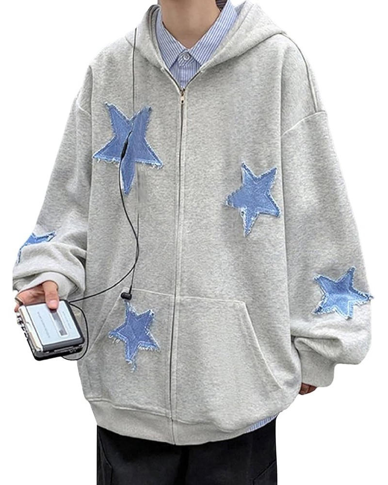 Women Star Graphic Zip up Hoodie Y2k Gothic Punk Grunge Hooded Sweatshirt Jacket Cardigan Alt Streetwear A-grey $15.18 Hoodie...