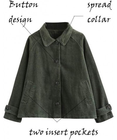 Women's Corduroy Jackets Long Sleeve Coats Button Down Outwear Tops with Pockets Coffee $19.32 Jackets