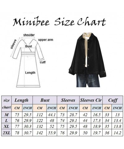 Women's Corduroy Jackets Long Sleeve Coats Button Down Outwear Tops with Pockets Coffee $19.32 Jackets