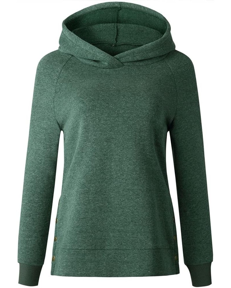 Womens Fleece Lined Thick High Cowl Neck Hooded Drawstring Warm Hoodies Hoody Pullover Sweatshirt Green $13.99 Hoodies & Swea...