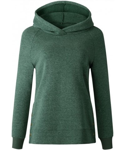 Womens Fleece Lined Thick High Cowl Neck Hooded Drawstring Warm Hoodies Hoody Pullover Sweatshirt Green $13.99 Hoodies & Swea...