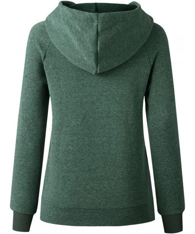 Womens Fleece Lined Thick High Cowl Neck Hooded Drawstring Warm Hoodies Hoody Pullover Sweatshirt Green $13.99 Hoodies & Swea...