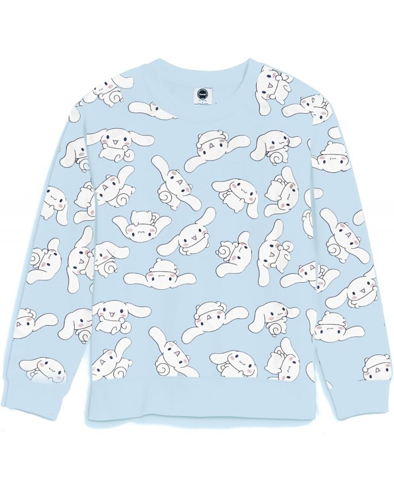 Adult Soft Cozy Sweatshirt Featuring Friends Hello Kitty My Melody Kuromi Cinnamoroll Pullover Sweater Long Sleeve Blue, Cinn...