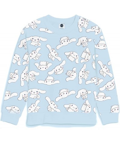 Adult Soft Cozy Sweatshirt Featuring Friends Hello Kitty My Melody Kuromi Cinnamoroll Pullover Sweater Long Sleeve Blue, Cinn...