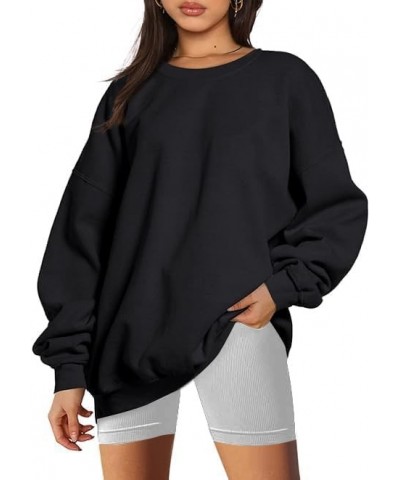 Women's Casual Letter Graphic Print Round Neck Long Sleeve Pullover Sweatshirt Black-b $10.07 Hoodies & Sweatshirts