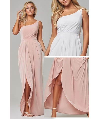 Women's One Shoulder Bridesmaid Dresses with Slit Long Chiffon Formal Evening Gown NB001 Sage $35.09 Dresses