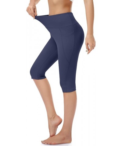 Women's Yoga Pants with Pockets High Waist Stretch Pants Tummy Control Workout Pants Navy Blue $18.27 Pants