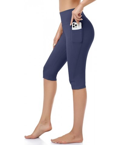 Women's Yoga Pants with Pockets High Waist Stretch Pants Tummy Control Workout Pants Navy Blue $18.27 Pants