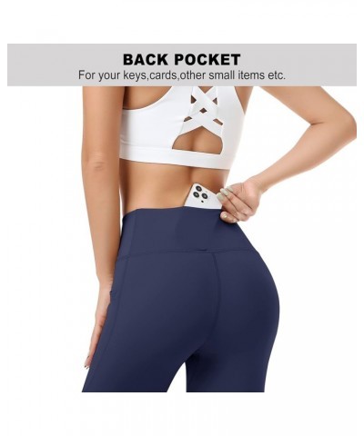 Women's Yoga Pants with Pockets High Waist Stretch Pants Tummy Control Workout Pants Navy Blue $18.27 Pants