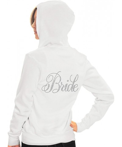 Bride Hoodie Zip Up - Bridal Party Full Zip Lightweight Cotton Hoodies - Bridesmaid Sweatshirt Gift Bride (White) $14.98 Hood...