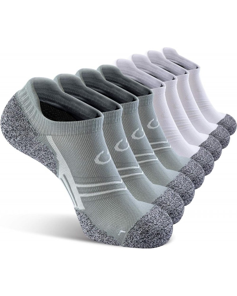 No Show Sports Compression Socks for Men Women with Cushion (4/8 Pairs) Gray White (8 Pairs) $16.94 Socks