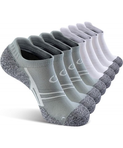 No Show Sports Compression Socks for Men Women with Cushion (4/8 Pairs) Gray White (8 Pairs) $16.94 Socks