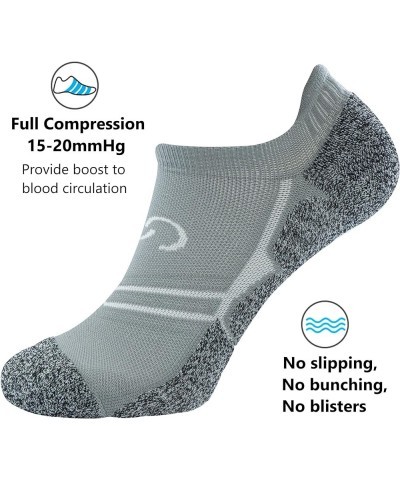 No Show Sports Compression Socks for Men Women with Cushion (4/8 Pairs) Gray White (8 Pairs) $16.94 Socks