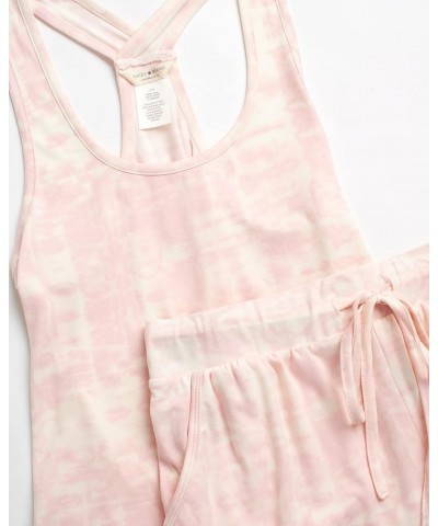 Women's Pajama Set - 2 Piece Cross Back Tank Top and Sleep Shorts (S-XL) Pink Tie Dye $14.78 Sleep & Lounge