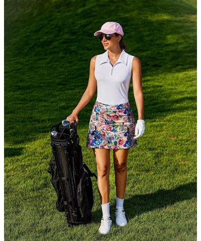 Women's Active Performance Skort Lightweight Skirt for Running Tennis Golf Workout Sports A-pink Floral $13.44 Skirts