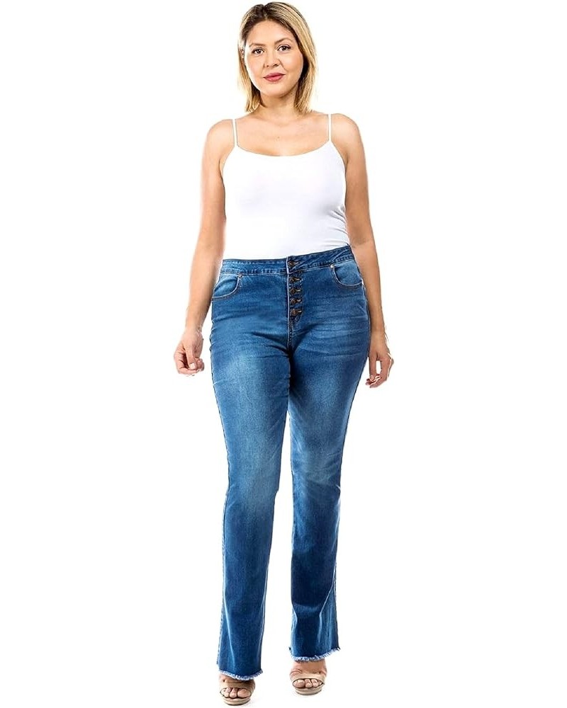 /Sweet Look High Waist Juniors Womens Plus 70s Flared Bell Bottom Bootcut Denim Jeans Pants Swet Look Medium Wash P007 Flared...