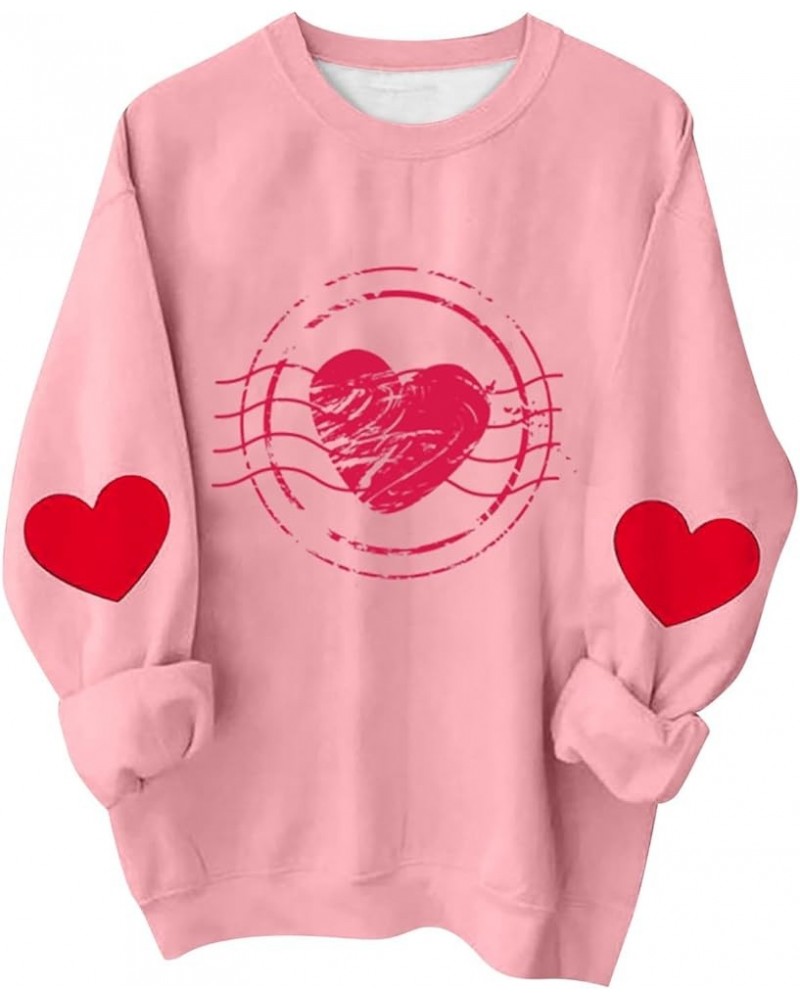 Womens Valentines Day Sweatshirts Warm Soft Fleece Lined Heart Sweaters Plus Size Tops Crewneck Long Sleeve Shirts 3apink $9....