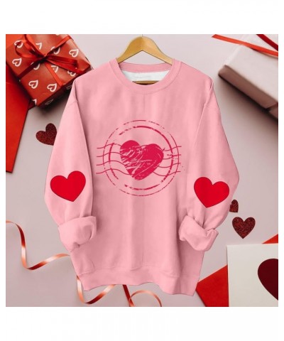 Womens Valentines Day Sweatshirts Warm Soft Fleece Lined Heart Sweaters Plus Size Tops Crewneck Long Sleeve Shirts 3apink $9....