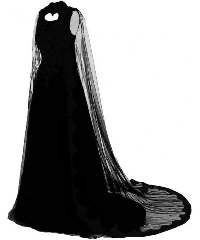 Gold Lace Vintage Long Prom Evening Dresses Wedding Gowns with Cape All Black $84.28 Dresses