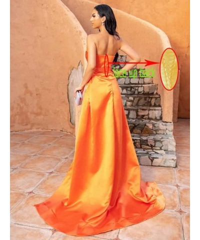 Women's Beaded Mermaid Prom Dresses 2024 Satin Ball Gown Long Formal Evening Gowns with Slit Peacock Green $45.39 Dresses