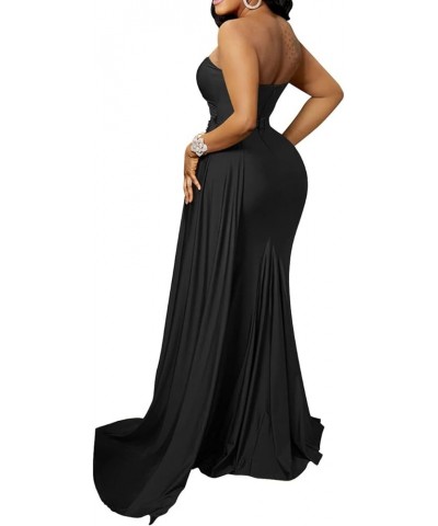 Women’s Sexy One Shoulder Elegant Evening Party Long Dress Cut Out High Split Gown Maxi Dresses Club Wear One Shoulder Black ...