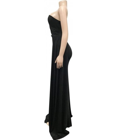 Women’s Sexy One Shoulder Elegant Evening Party Long Dress Cut Out High Split Gown Maxi Dresses Club Wear One Shoulder Black ...