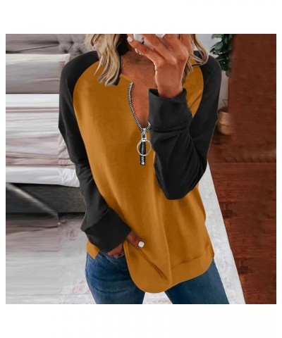 Women's Long Sleeve Sweatshirt Oversized Casual 2023 Fall Winter Fashion Y2K Hoodies Relaxed Fit Color Block Pullover 5-black...