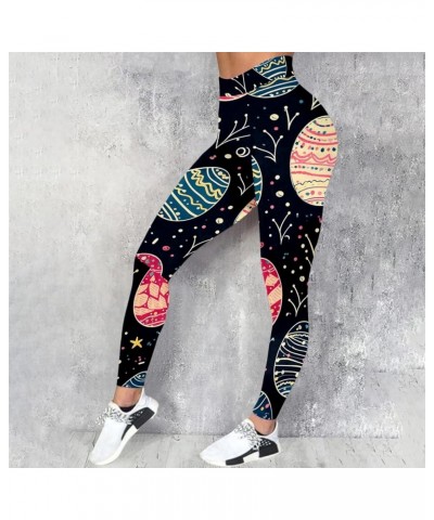 2024 High Waisted Yoga Pants for Women Girls Colorful Funny Easter Day Print Tummy Control Stretchy Workout Leggings Tights A...