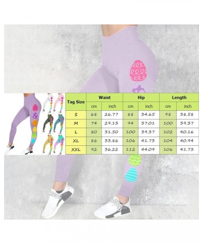 2024 High Waisted Yoga Pants for Women Girls Colorful Funny Easter Day Print Tummy Control Stretchy Workout Leggings Tights A...