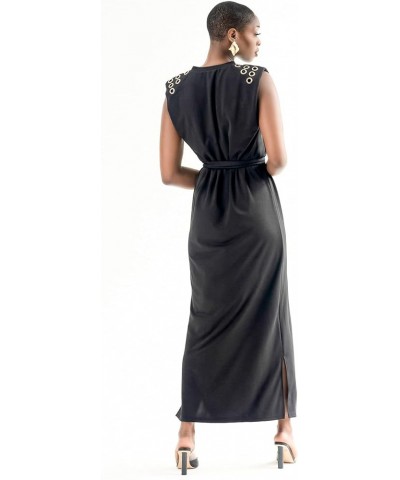 Women's Teresa Grommet Maxi Dress Black $24.92 Dresses