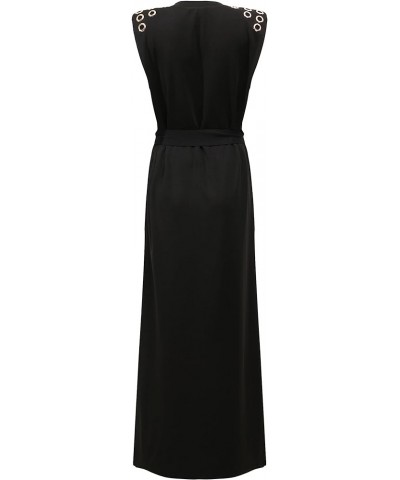 Women's Teresa Grommet Maxi Dress Black $24.92 Dresses