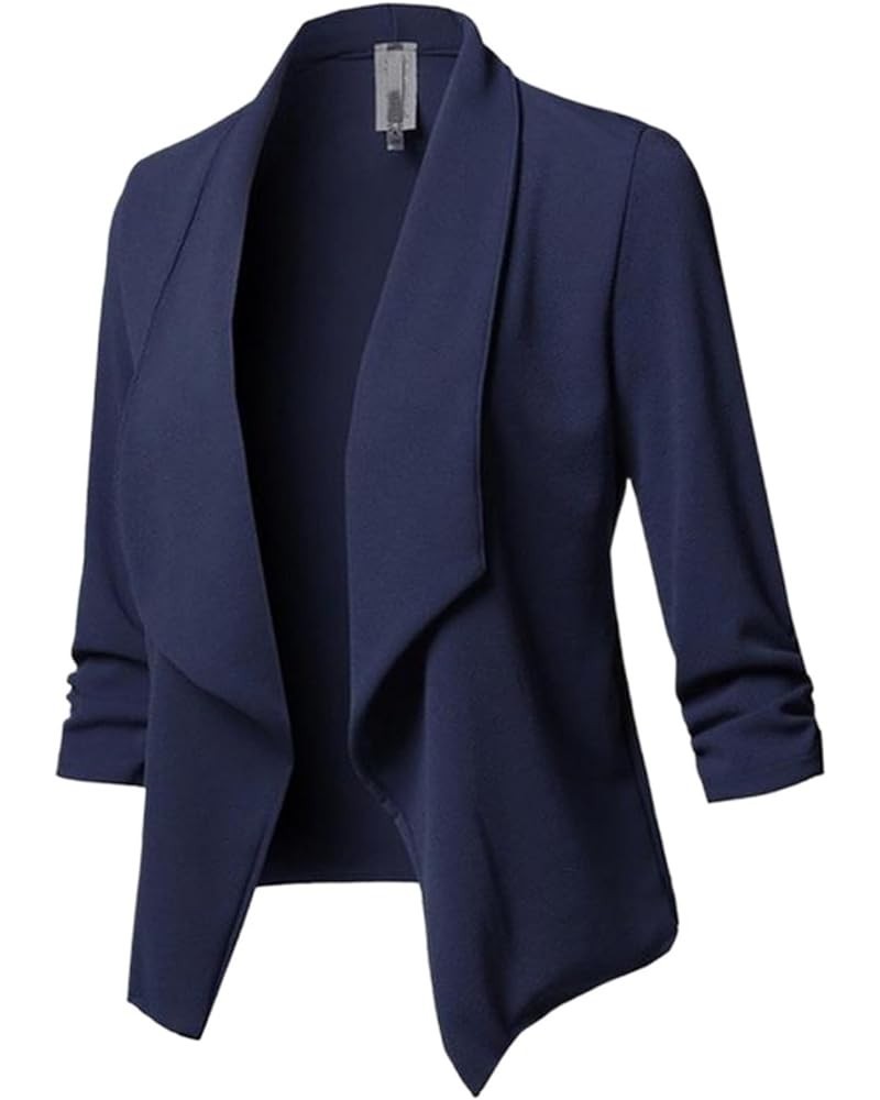 Blazer Jackets for Women Casual Open Front Long Sleeve Jackets Cardigan Solid Color Lapel Work Business Blazer Navy Blue $16....