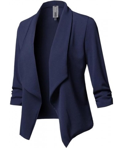 Blazer Jackets for Women Casual Open Front Long Sleeve Jackets Cardigan Solid Color Lapel Work Business Blazer Navy Blue $16....