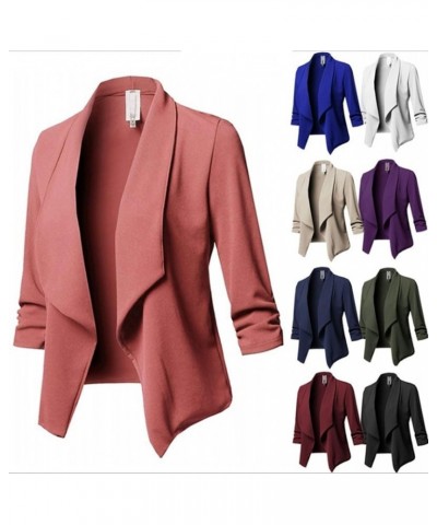 Blazer Jackets for Women Casual Open Front Long Sleeve Jackets Cardigan Solid Color Lapel Work Business Blazer Navy Blue $16....