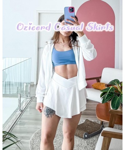 Women Golf Skort Tennis Skirt with Pockets Shorts High Waisted Pleated Mini Skirt Athletic Workout Skorts Skirts C1- Double H...