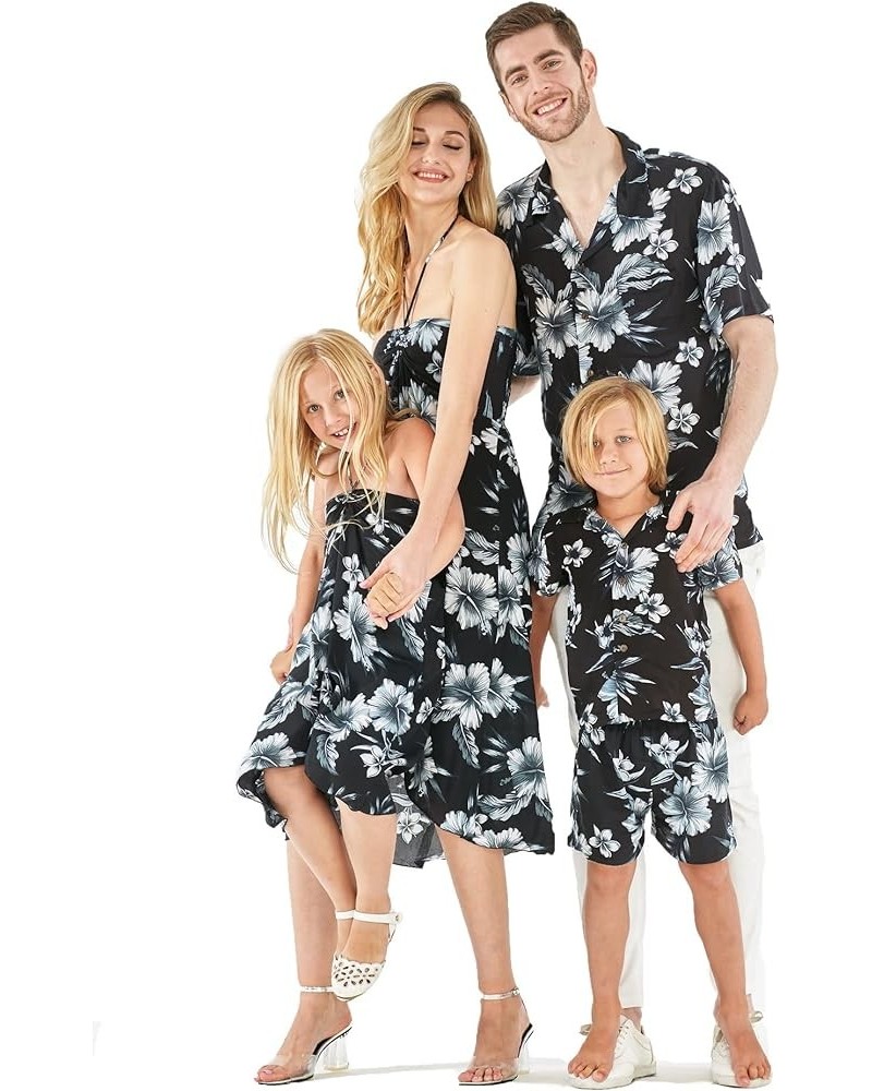 Matchable Family Hawaiian Luau Men Women Girl Boy Clothes in Midnight Bloom Women Women V Neck Jumpsuit $13.50 Tops