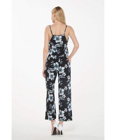 Matchable Family Hawaiian Luau Men Women Girl Boy Clothes in Midnight Bloom Women Women V Neck Jumpsuit $13.50 Tops