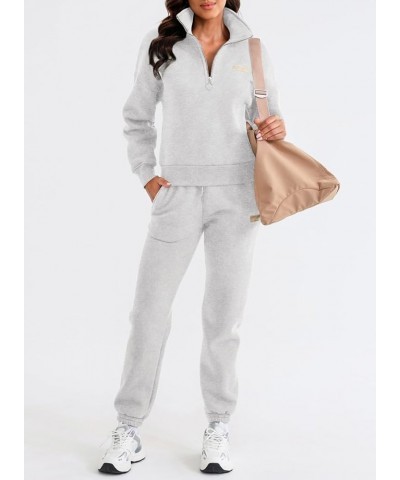 Women 2 Piece Outfits Sweatsuit Lounge Set Half Zip Pullover with Jogger Airport Tracksuit Matching Pants Set White $26.40 Ac...