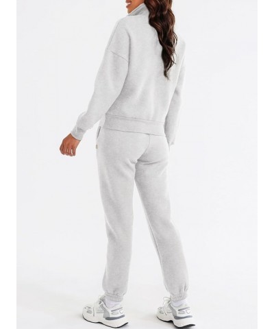 Women 2 Piece Outfits Sweatsuit Lounge Set Half Zip Pullover with Jogger Airport Tracksuit Matching Pants Set White $26.40 Ac...