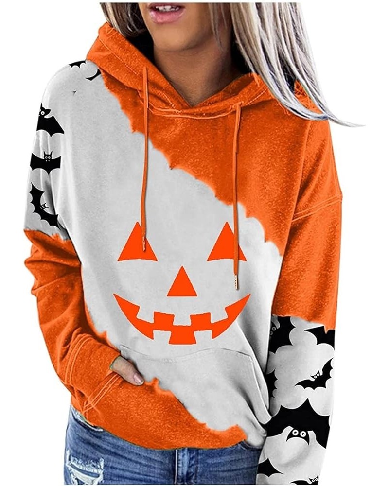 Hoodies for Women Plus Size Fashion Long Sleeve Pocket Hoodie Pullover Casual Round Neck Graphic Sweatshirts Tops A06 White $...